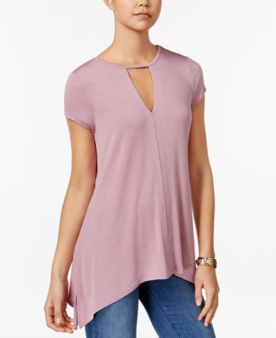 Ultra Flirt Juniors' Gigi Handkerchief-Hem Top