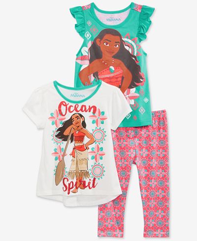 Disney's® Moana 3-Pc. T-Shirts & Leggings Set, Toddler & Little Girls (2T-6X)