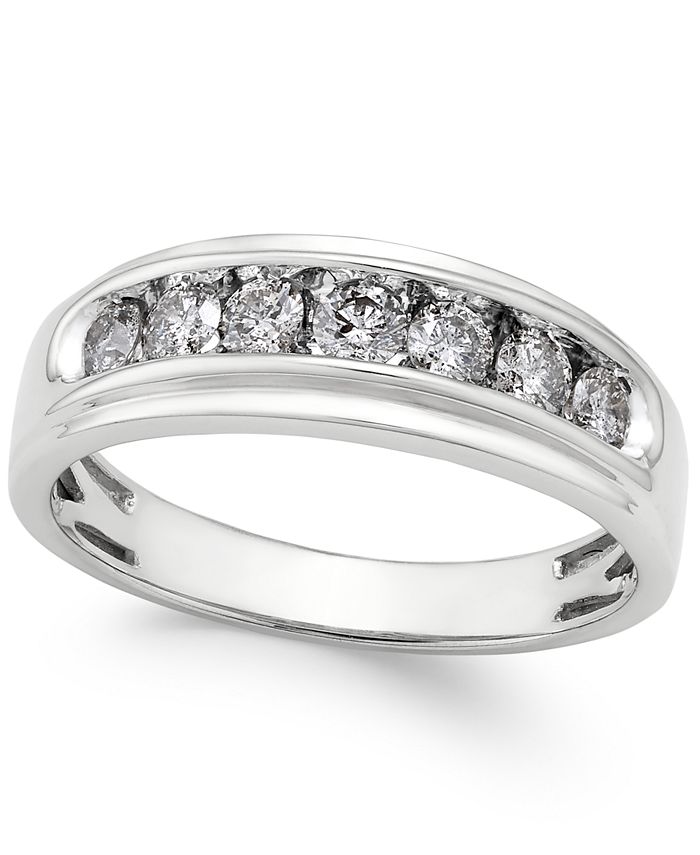 FineJewelry THREE DIAMOND ACCENT MENS BAND RING 10KT