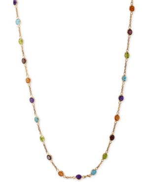 image of Effy Mosaic Collection Multi-Gemstone Link Collar Necklace (9 ct. t.w.) in 14k Gold