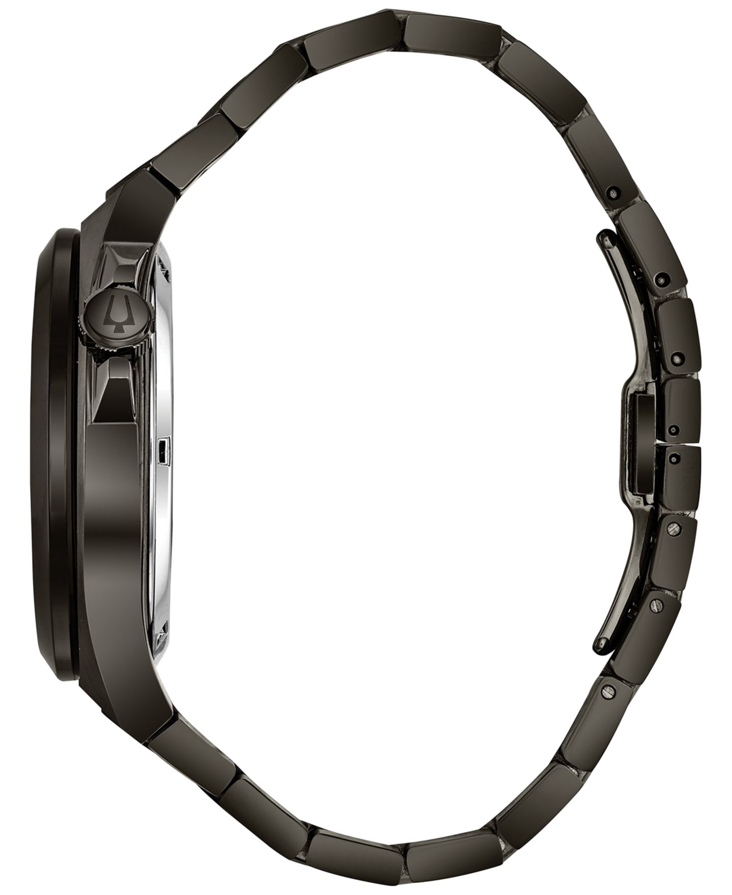 Мужские часы Bulova Automatic Gunmetal Stainless Steel Bracelet Watch 46mm 98A179 — фото 2