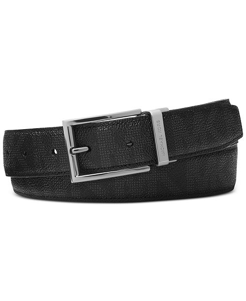 Michael Kors Men's Shadow Reversible Patent-Leather Belt & Reviews ...