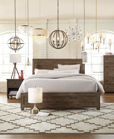 SHOP THE LOOK: Canyon Queen Bed & 40% off Industrial-Chic Lighting - Furniture - Macy&#39;s