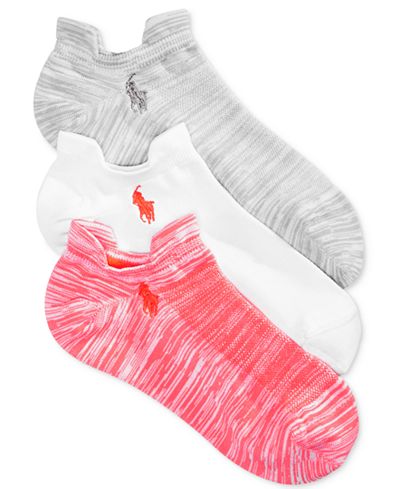 Polo Ralph Lauren Women's 3-Pk. Marled Microfiber Double-Tab Socks
