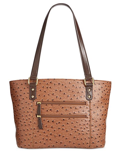 Giani Bernini Ostrich-Embossed Tote, Created for Macy's & Reviews ...