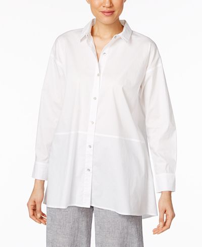 Eileen Fisher Organic Cotton-Blend Oversized Shirt