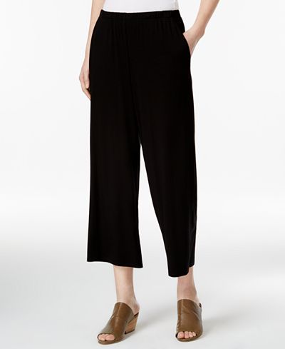 Eileen Fisher Jersey Cropped Wide-Leg Pants