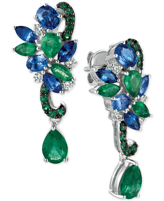 Emerald and sapphire earrings deals