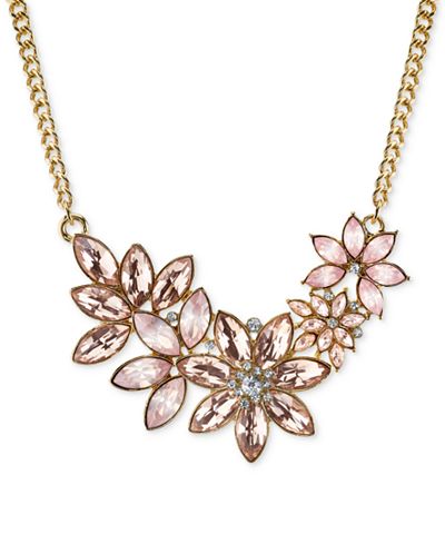 2028 Gold Crystal Floral Collar Necklace