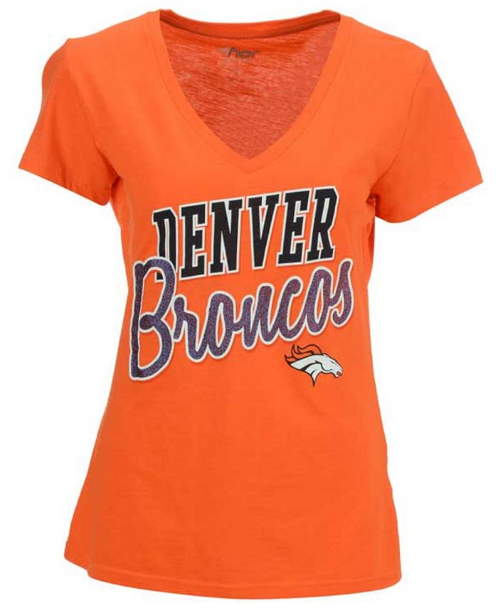 G-III Sports Women's Denver Broncos Glitter Sleeve Stripe T-Shirt - Macy's