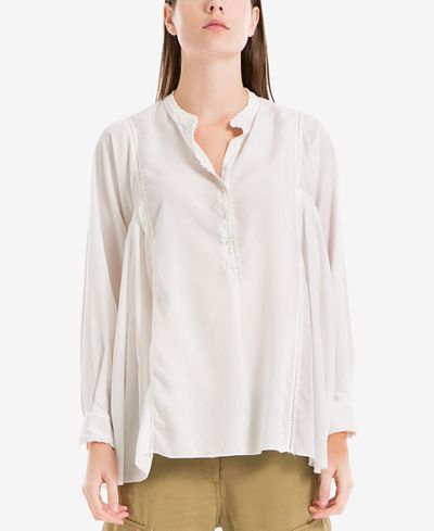 Max Studio London Victorian Crochet-Inset Shirt