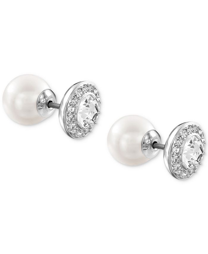Swarovski Angelic Reversible Imitation Pearl and Crystal Earrings - Macy's