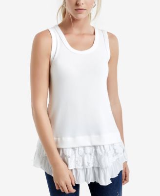 Karen Kane - Lace-Trim Sweater Tank Top