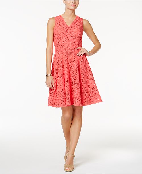 Charter Club Lace Fit & Flare Dress, Created for Macy's Dresses