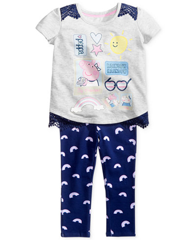 Nickelodeon's Peppa Pig 2-Pc. Rainbow Patches Tunic & Leggings Set, Toddler & Little Girls (2T-6X)