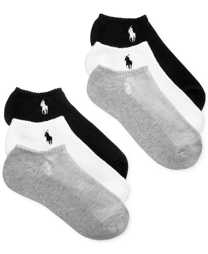 Ralph Lauren - Girls' or Little Girls'  6-Pack Flat Knit Socks