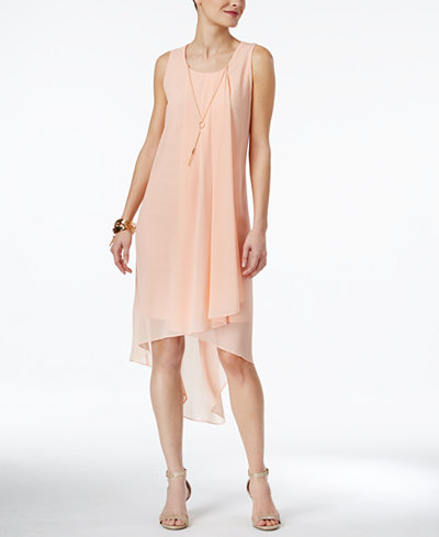 Thalia Sodi High-Low Necklace Shift Dress, Only at Macy's