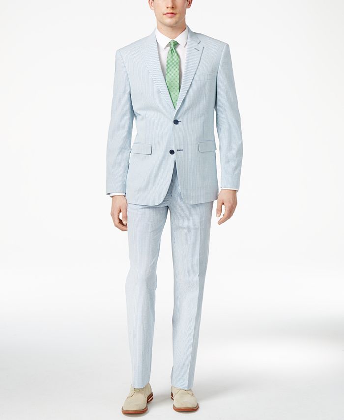 Tommy Hilfiger Men's Slim-Fit Stretch Performance Blue/White Seersucker Suit  Separates & Reviews - Suits & Tuxedos - Men - Macy's
