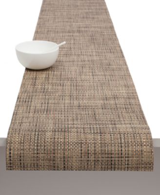 Chilewich Basketweave Table Runner Collection In Bark
