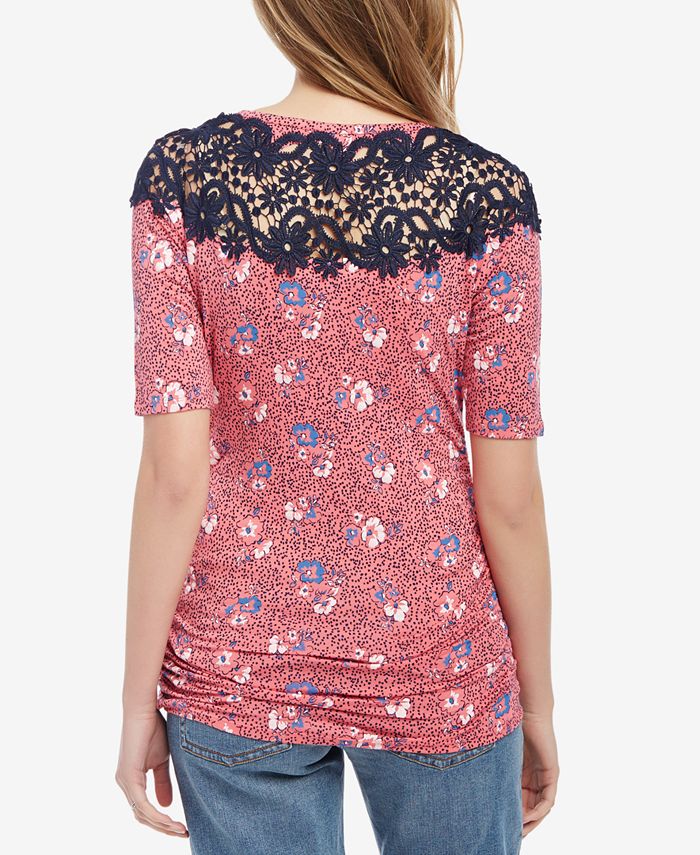 Motherhood Maternity LaceTrim Henley Shirt Macy's