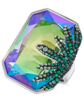 Swarovski - Gisele Silver-Tone Prismatic Crystal Statement Ring