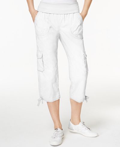 Calvin Klein Performance Foldover Cropped Cargo Pants - Calvin Klein ...
