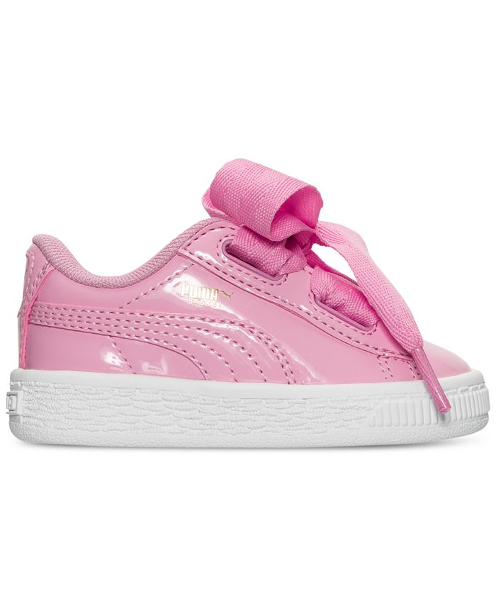Puma Toddler Girls' Basket Heart Patent Casual Sneakers from Finish ...