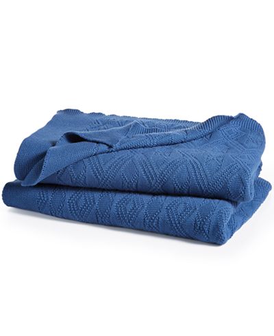 Lauren Ralph Lauren Cotton Double Diamond Knit Throw