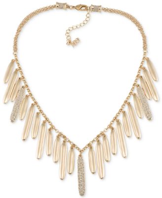 ABS by Allen Schwartz - Gold-Tone Crystal Large Fringe Collar Necklace