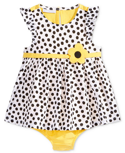First Impressions Dot-Print Cotton Skirted Romper, Baby Girls (0-24 months), Only At Macy's