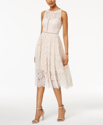 Adrianna Papell - Sweetheart Lace Tea-Length Dress