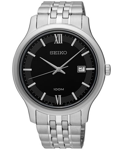 Seiko Men's Special Value Stainless Steel Bracelet Watch 41mm SUR221 ...