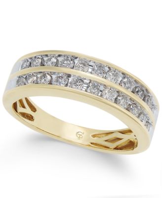 14k gold band ring with diamonds