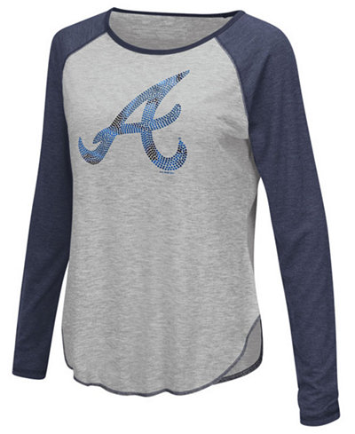Touch by Alyssa Milano Women's Atlanta Braves Line Drive Long Sleeve T-Shirt