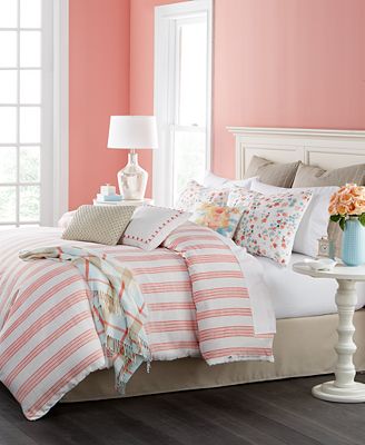 CLOSEOUT! Martha Stewart Collection Watercolor Stripe 14-Pc. Comforter Sets, Created for Macy&#39;s ...