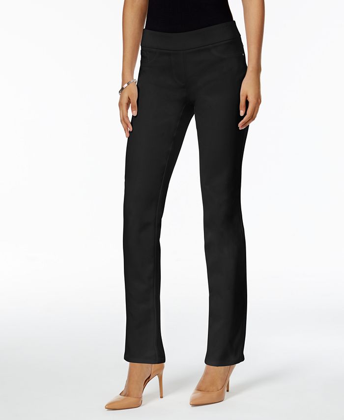 JM Collection Petite Pull-On Straight-Leg Pants, Created for Macy's ...