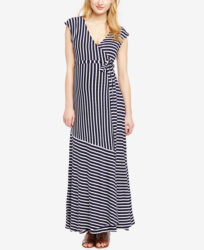Jessica Simpson Maternity Striped Maxi Dress - Macy's
