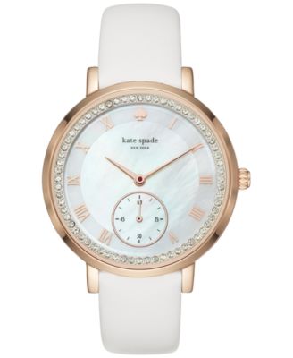 kate spade new york - Women's Monterey White Leather Strap Watch 38mm KSW1295