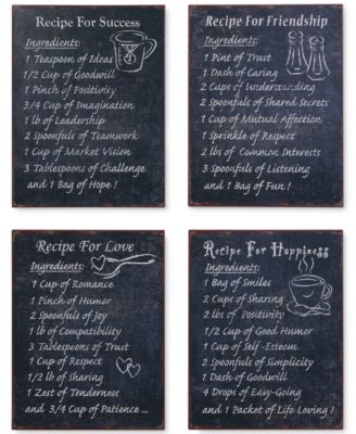 3R Studio - Recipes 4-Pc. Wall Decor Set