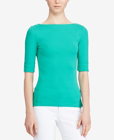 lauren ralph shirt petite neck boat