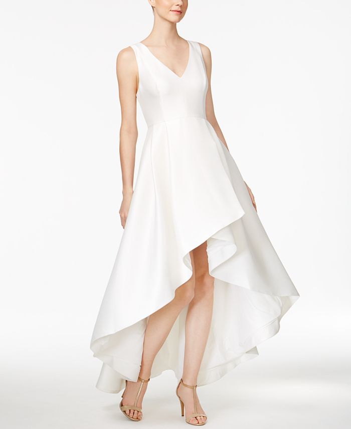 Introducir 33+ imagen calvin klein high low white dress