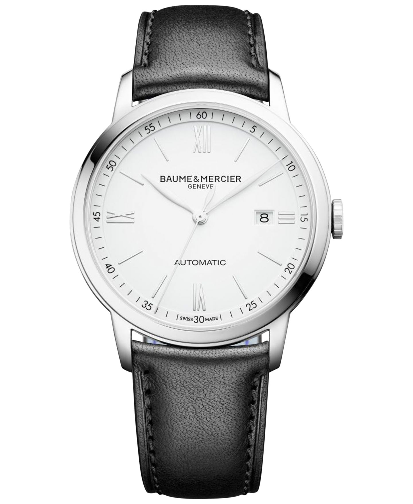 Мужские часы Baume & Mercier Swiss Automatic Classima Black Leather Strap Watch 42mm M0A10332 — фото 1