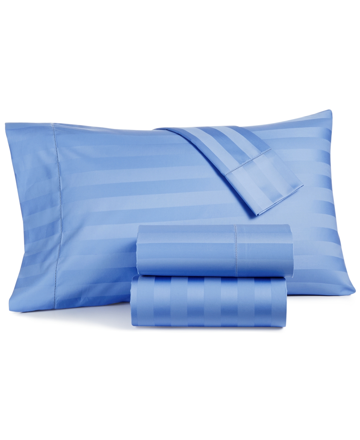 Charter Club Damask 1.5" Stripe 550 Thread Count 100% Cotton 4-pc. Sheet Set, California King, Created For Macy's In Cornflower