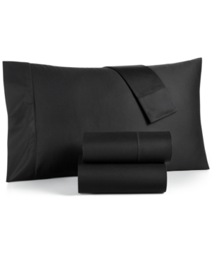 Shop Charter Club Damask Solid 550 Thread Count 100% Cotton 3-pc. Sheet Set, Twin, Created For Macy's In Black