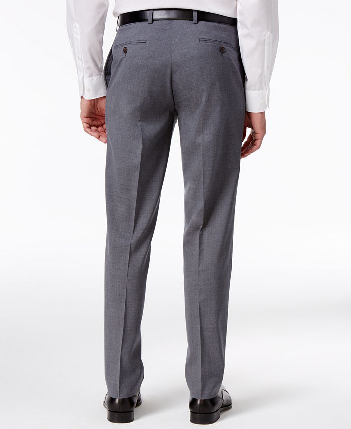 Lauren Ralph Lauren Medium Gray Solid Total Stretch Slim-Fit Pants - Macy's