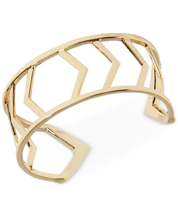 Vera Bradley Gold-Tone Geometric Openwork Cuff Bracelet - Macy's
