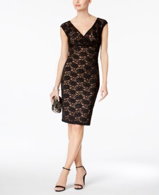 Connected Sequined Lace Sheath Dress - Macy's