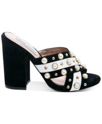 Steve Madden Women's Cove Pearl Studded Slides