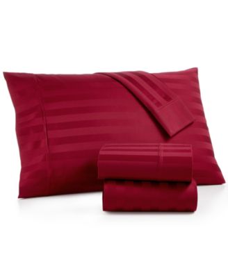 AQ Textiles - Bergen Stripe Cotton Sateen 1000-Thread Count 4-Pc. King Extra-Deep Sheet Set