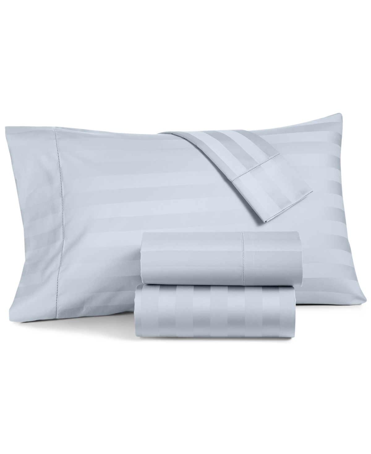 Charter Club 1.5" Stripe 550 Thread Count 100% Cotton 4-pc. Sheet Set, Queen, Exclusively At Macy's In Vapor